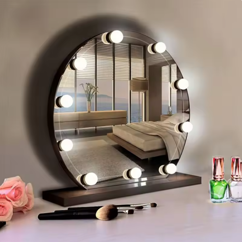 Dressing Table Vanity With Lighted Mirror - ハリウッドメイクアップバニティランプ、取り外し可能なLEDミラーバルブ、USB給電、プロ仕様ドレッシングテーブル化粧用ライト