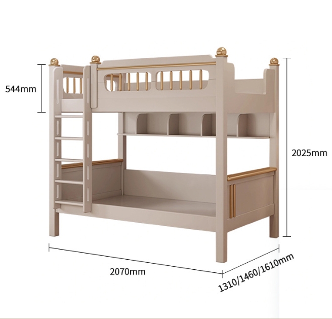 Bunk Bed With Stairs And Slide - 子供部屋家具 無垢材 男の子用二段ベッド スライドと階段付き モダンラグジュアリーツリーハウス子供用二段ベッド