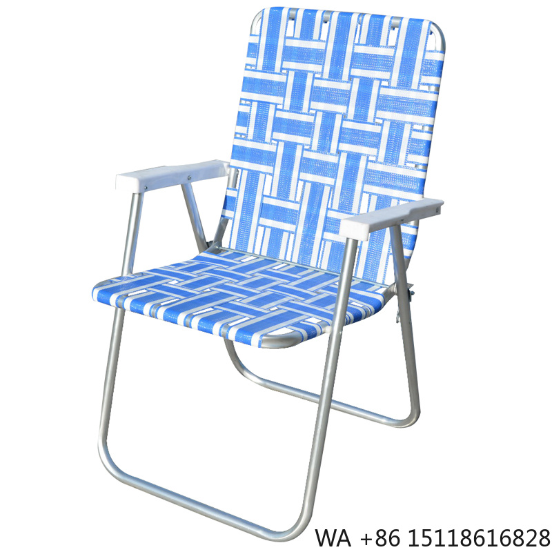 Outdoor Furniture - 折りたたみ式パティオ芝生用ウェブチェア、ガーデン用ビーチキャンプチェア（ブルー）