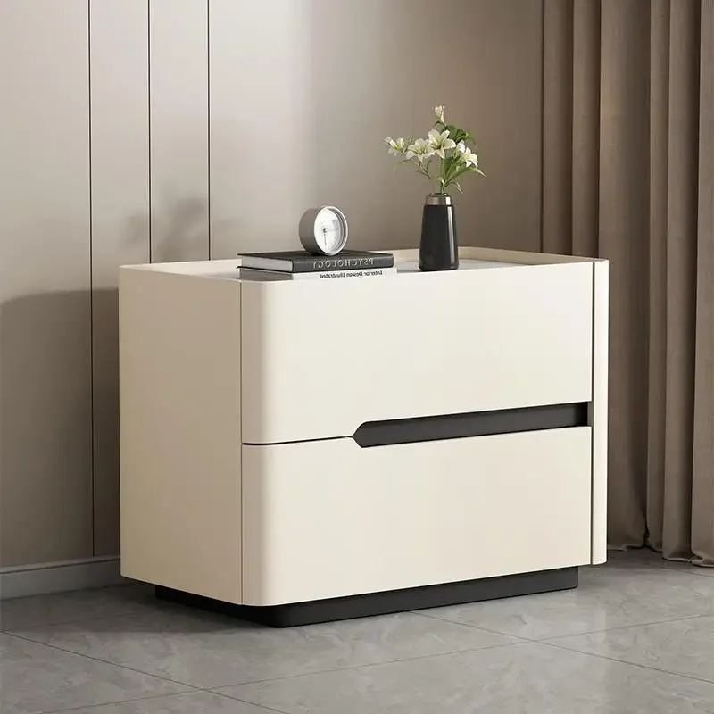 Solid Wood Nightstand 2 Drawers - ミニマリストのベッドサイドテーブル引き出し,北欧のモダンな収納,豪華で美的,トレンディな寝室の家具