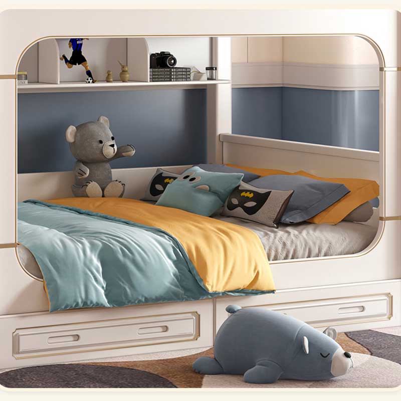 Bunk Bed With Stairs And Slide - モダンハウス ホワイト 男の子 女の子 子供部屋家具セット ホームラグジュアリー