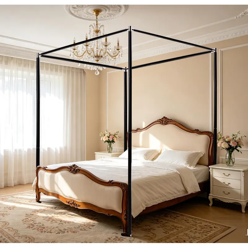 ステンレス製キャノピーベッドフレーム、クイーンサイズ、厚みの - Canopy Bed Frame Metal Queen のレビューと価格