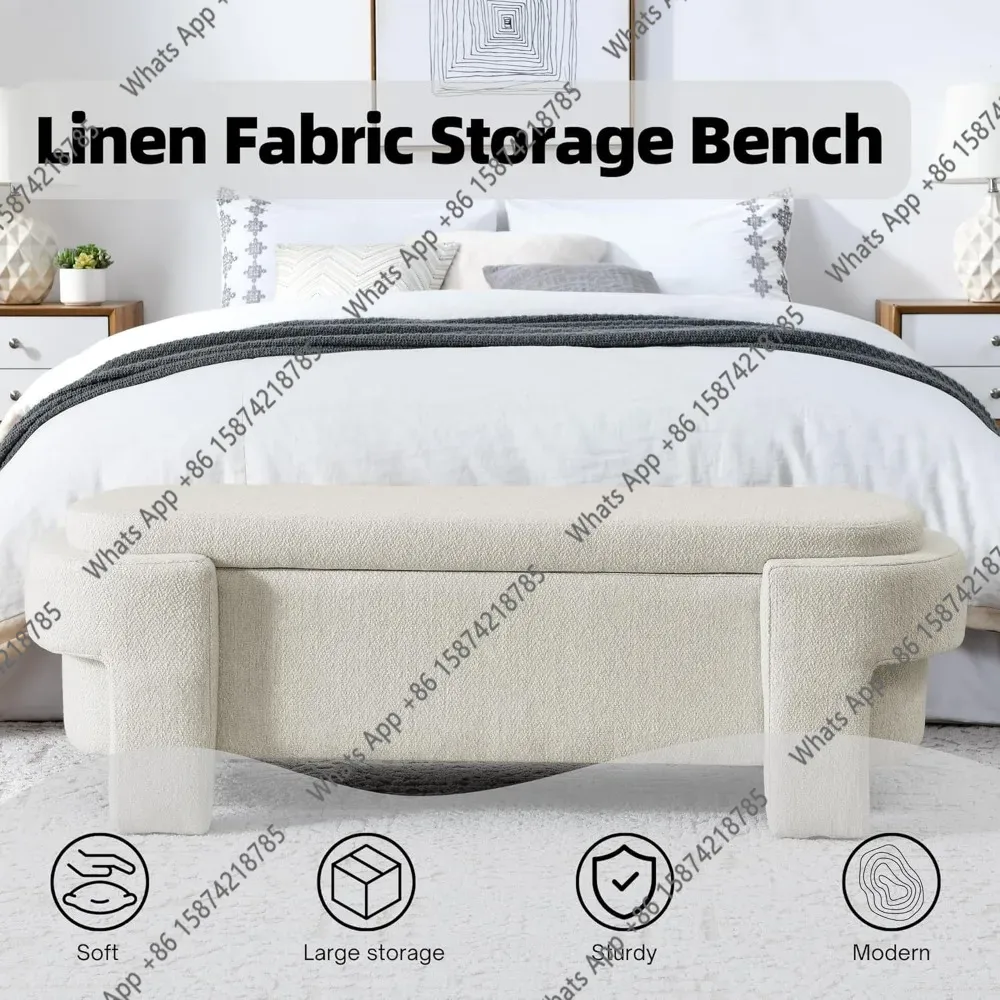 安全ヒンジと隠し収納付き特大51.5インチ（131cm）楕円 - Bedroom Furniture のレビューと価格