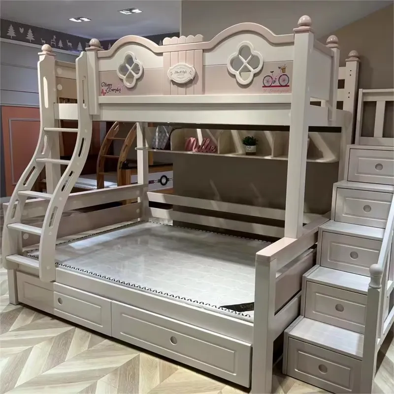 モダンな豪華プリンセス子供用二段ベッド、スライドと階段付き、 - Bunk Bed With Stairs And Slide のレビューと価格