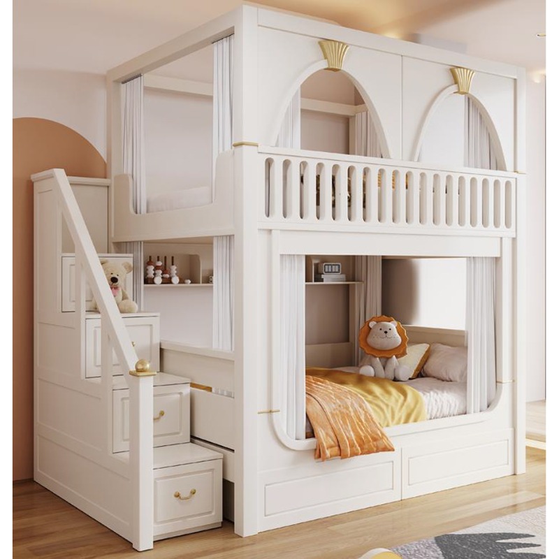 子供用二段ベッド スライドと収納階段付き プリンセスアンス価 - Bunk Bed With Stairs And Slide のレビューと価格