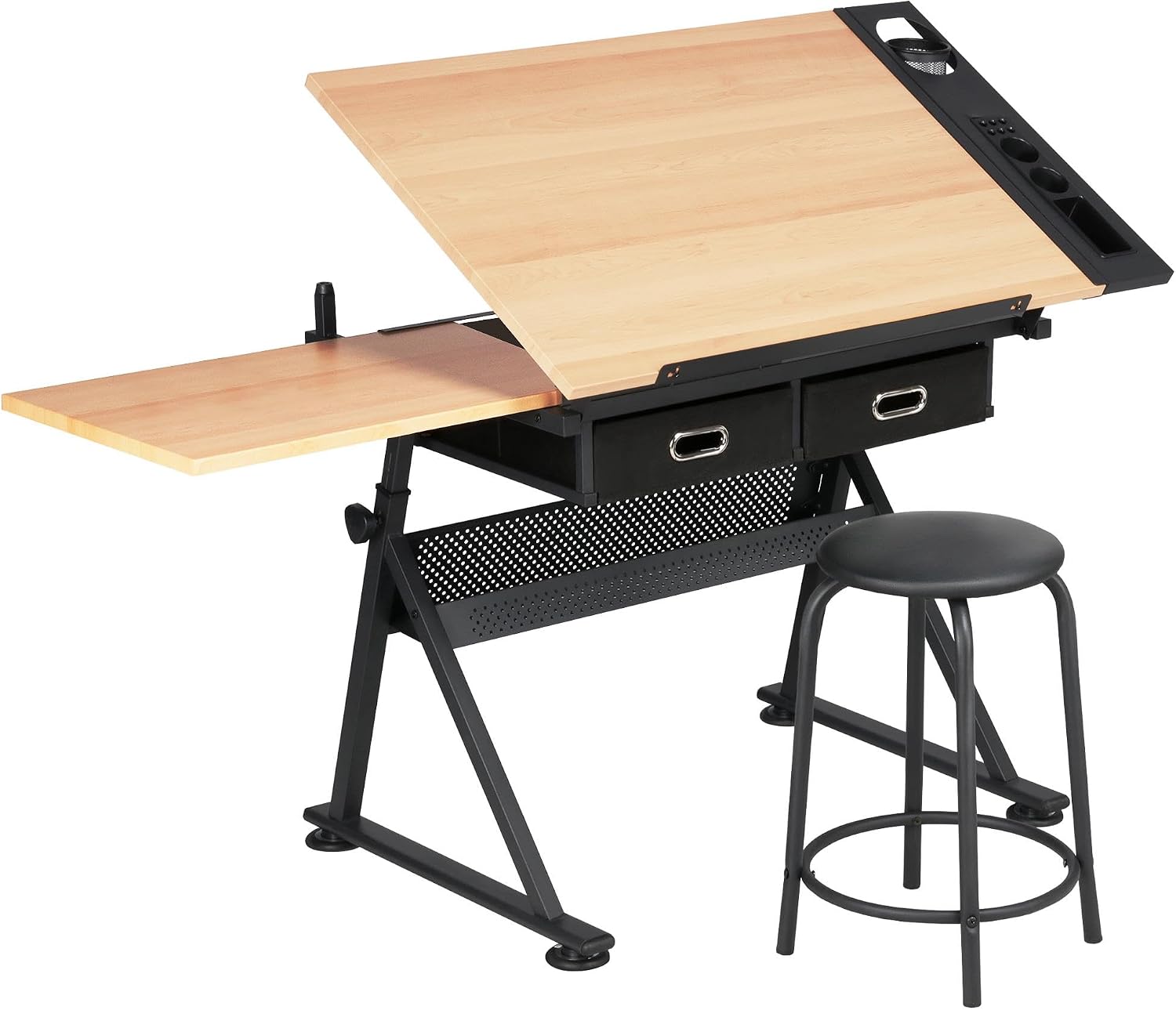 調整可能な製図台アートデスク（お揃いのスツール付き）、傾斜式 - Tables のレビューと価格