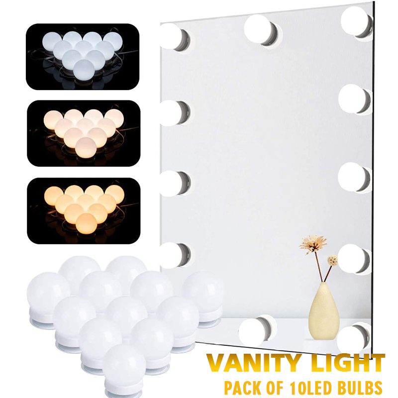 LED 化粧鏡電球 USB 充電バニティ化粧鏡ライト浴室ドレ - Dressing Table Vanity With Lighted Mirror のレビューと価格