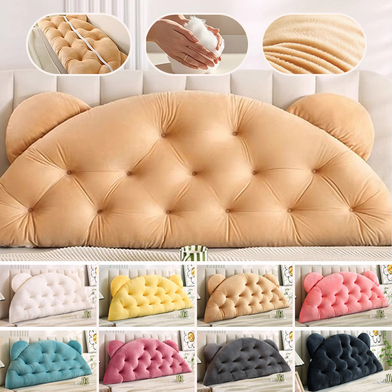 クマ耳型ヘッドボード背もたれクッション、厚手の布張りサポート - Headboard Cushion Backrest Tatami のレビューと価格