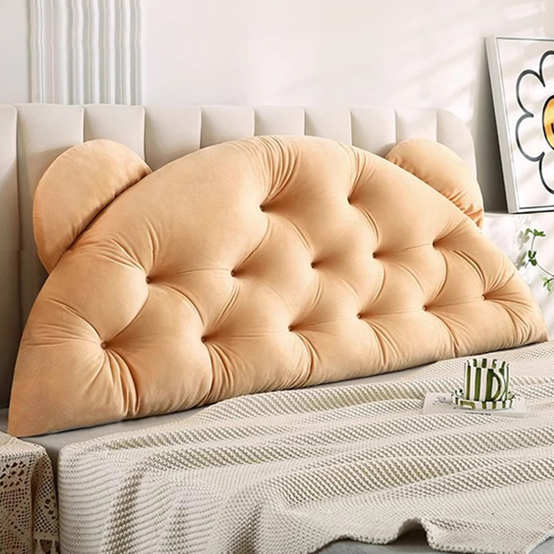 クマ耳型ヘッドボード背もたれクッション、厚手の布張りサポート - Headboard Cushion Backrest Tatami のレビューと価格