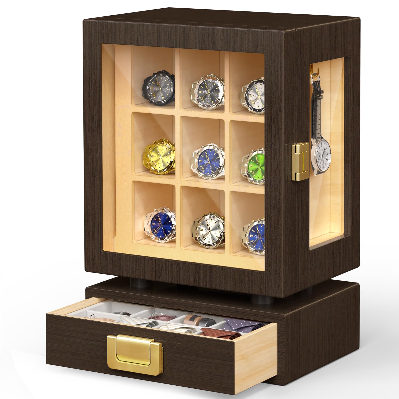 カスタム長方形木製腕時計収納ボックス、無垢ウォールナット製デ - Storage のレビューと価格