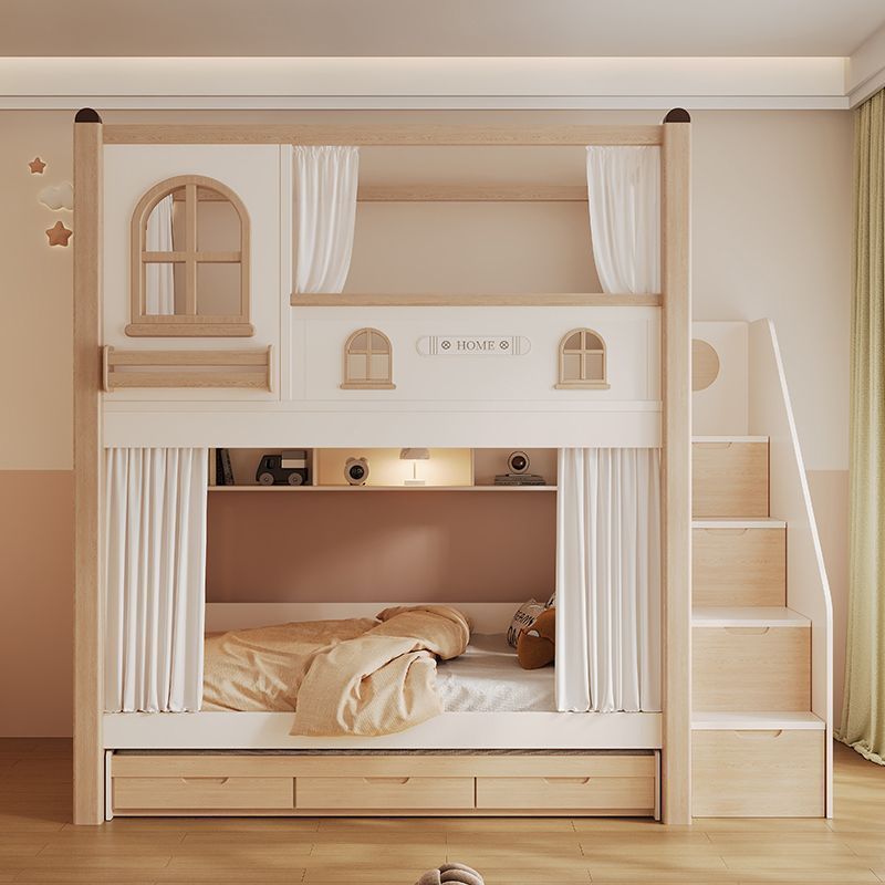 子供用二段ベッド スライドと収納階段付き クイーンサイズ 子 - Bunk Bed With Stairs And Slide のレビューと価格