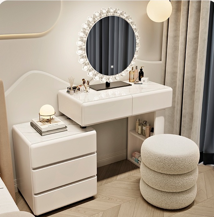 #   ホワイトウッドモダンヨーロピアンライトミラー付きドレ - Dressing Table Vanity With Lighted Mirror のレビューと価格
