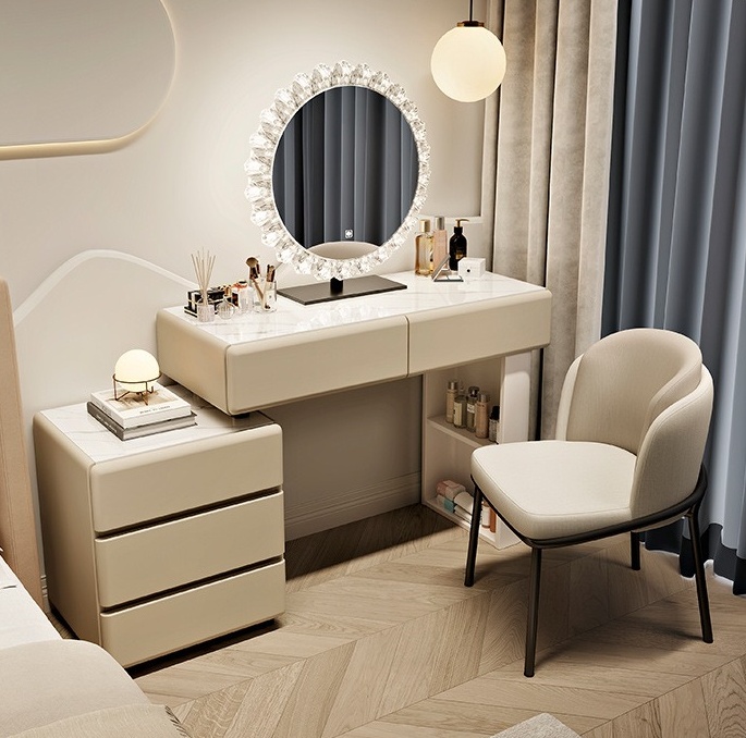 #   ホワイトウッドモダンヨーロピアンライトミラー付きドレ - Dressing Table Vanity With Lighted Mirror のレビューと価格