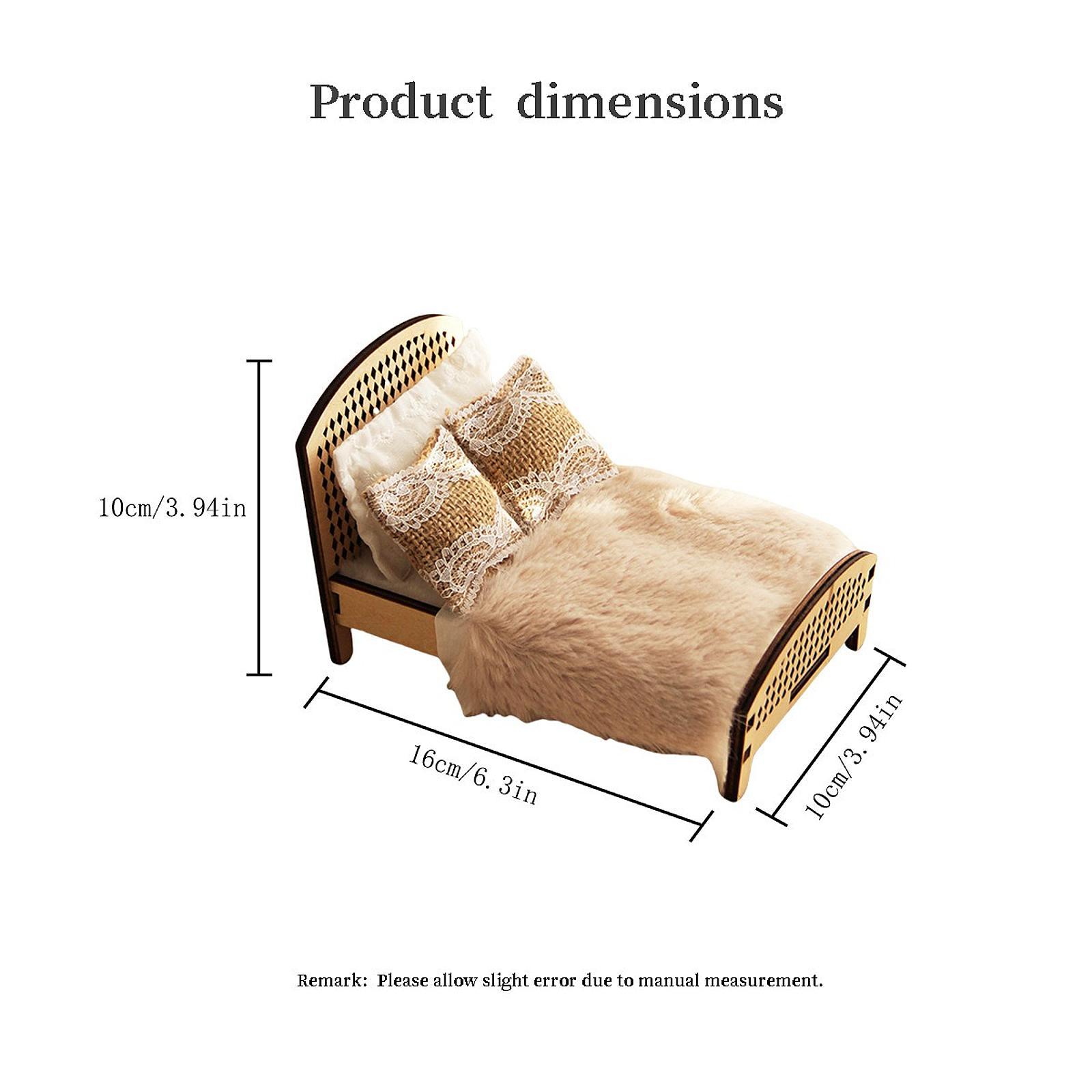 1/12スケールのドールハウス用、ダブルベッドのミニチュア。 - Bedroom Furniture のレビューと価格