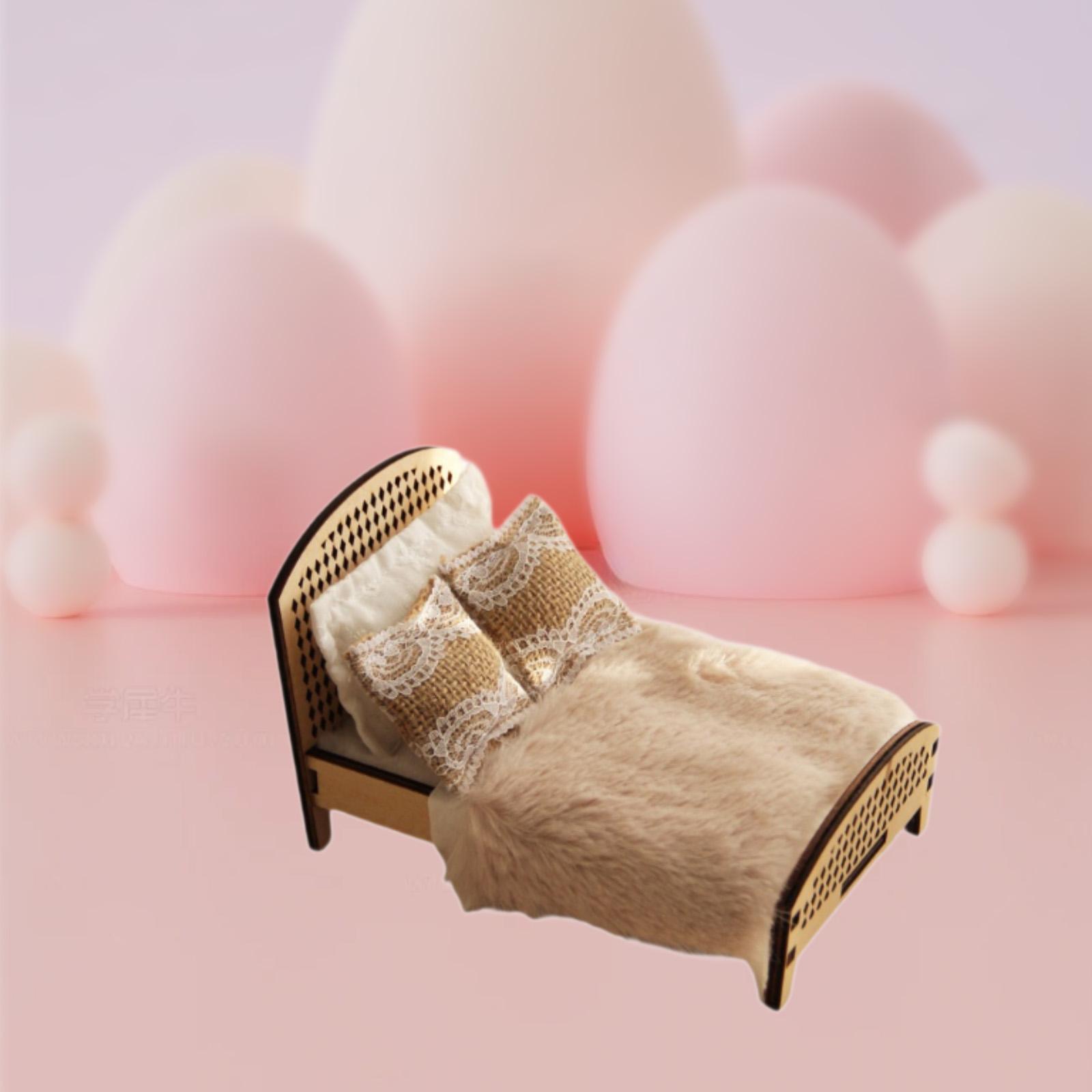 1/12スケールのドールハウス用、ダブルベッドのミニチュア。 - Bedroom Furniture のレビューと価格