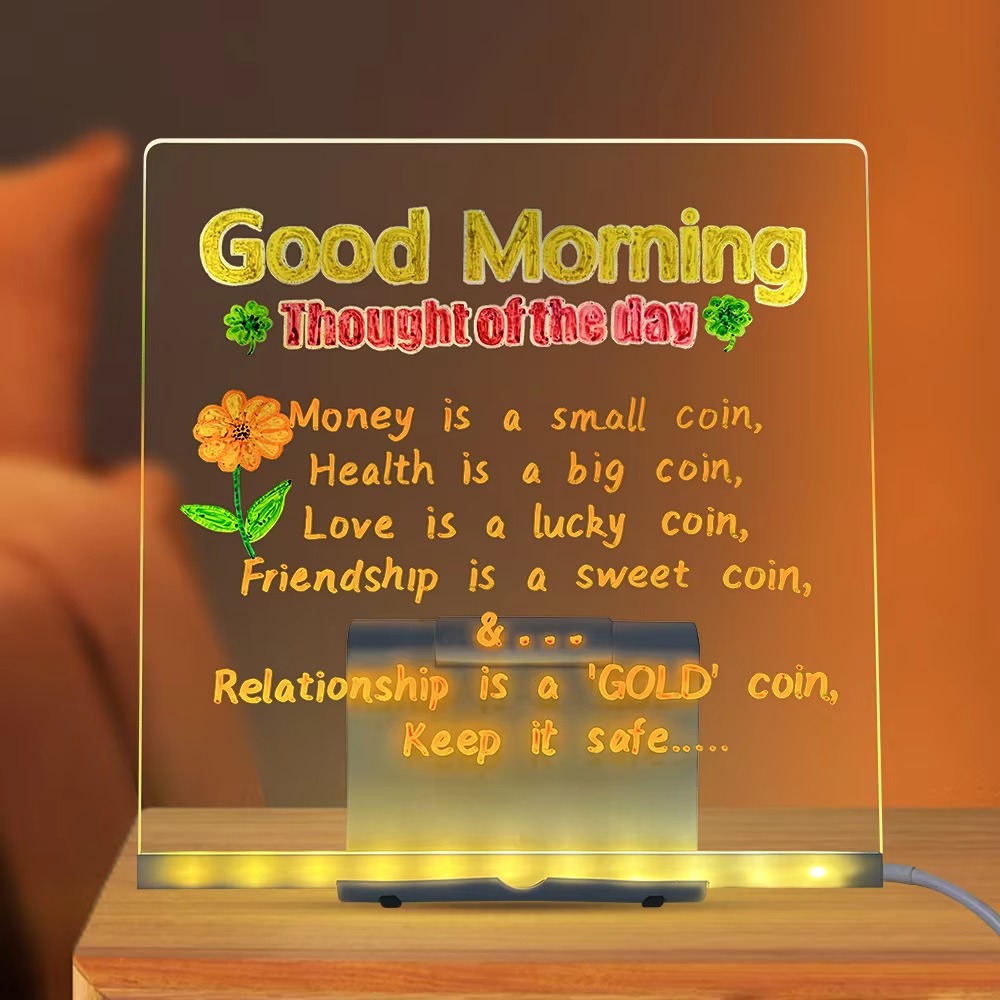 LED メモボード DIY アクリルメッセージボード子供用描 - Floating Nightstand With Led Light のレビューと価格