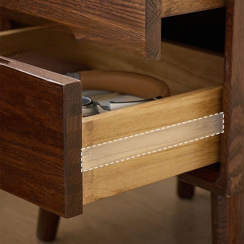 木製ベッドサイドテーブルヴィンテージナイトスタンド高級寝室ナ - Solid Wood Nightstand 2 Drawers のレビューと価格