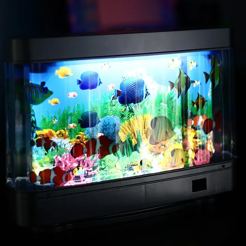 子供のための熱帯水槽ランプ,人工水族館の装飾,仮想の動きの海 - Floating Nightstand With Led Light のレビューと価格