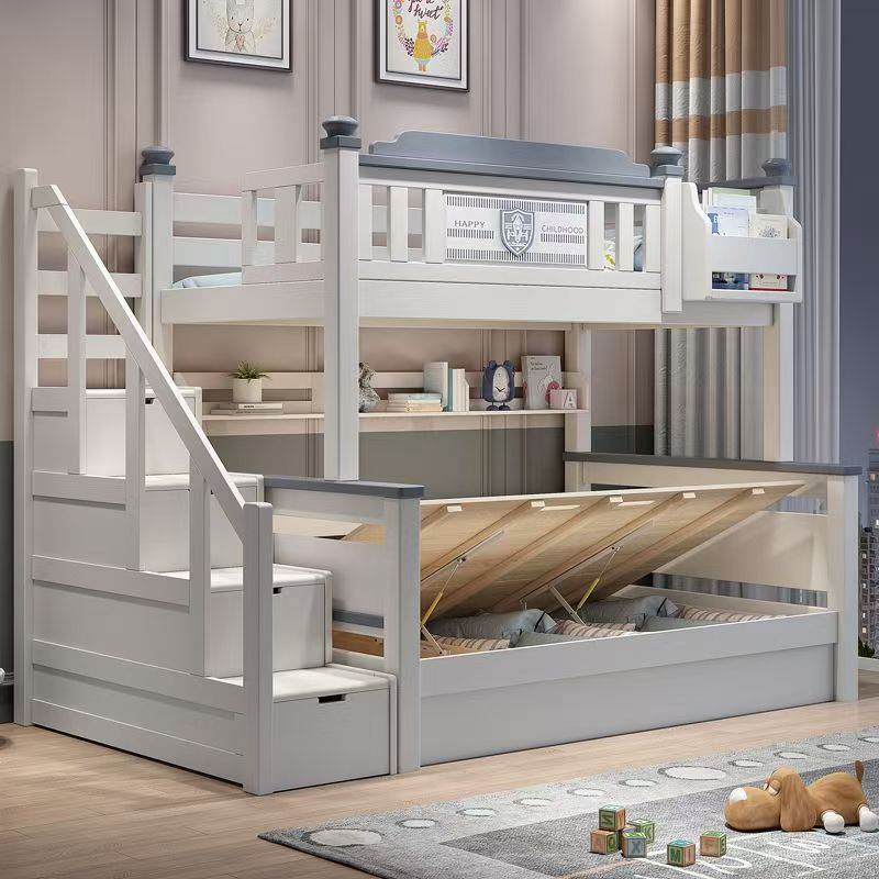 ！@2025 格安木製子供部屋家具 無垢材二段ベッド 子供用 - Bunk Bed With Stairs And Slide のレビューと価格