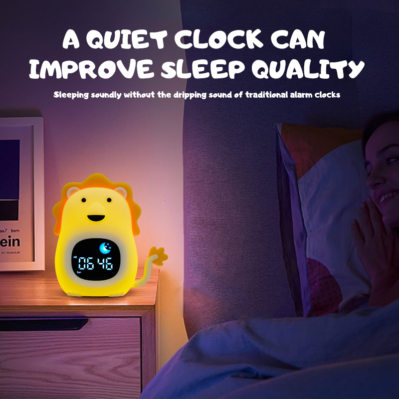 夜の光時計猫赤ちゃん睡眠トレーニングミュージカル目覚まし時計 - Floating Nightstand With Led Light のレビューと価格