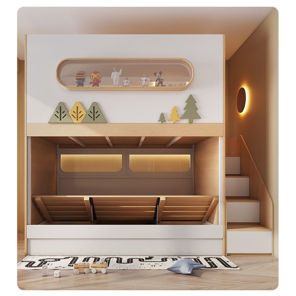 宇宙カプセル型ツリーハウス二段ベッド、滑り台とボールプール付 - Bunk Bed With Stairs And Slide のレビューと価格