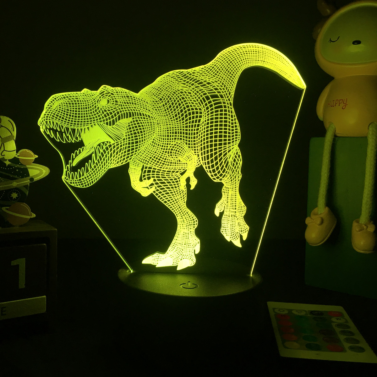 3D LED恐竜の常夜灯,装飾ライト,ベッドサイドテーブル, - Floating Nightstand With Led Light のレビューと価格