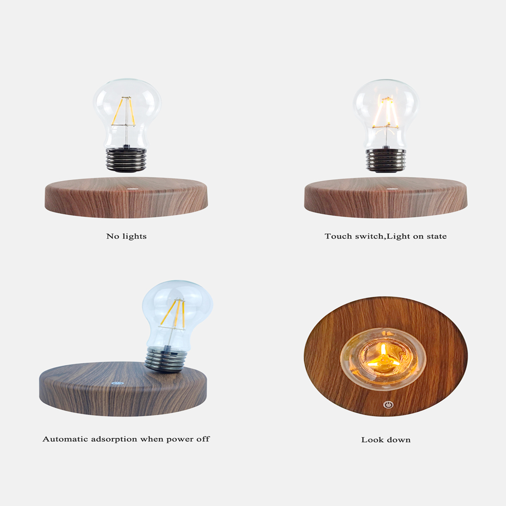 磁気浮上ランプ クリエイティブ 浮遊ガラス LED電球 ホー - Floating Nightstand With Led Light のレビューと価格