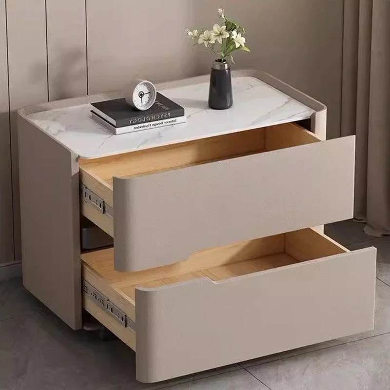 ミニマリストのベッドサイドテーブル引き出し,北欧のモダンな収 - Solid Wood Nightstand 2 Drawers のレビューと価格