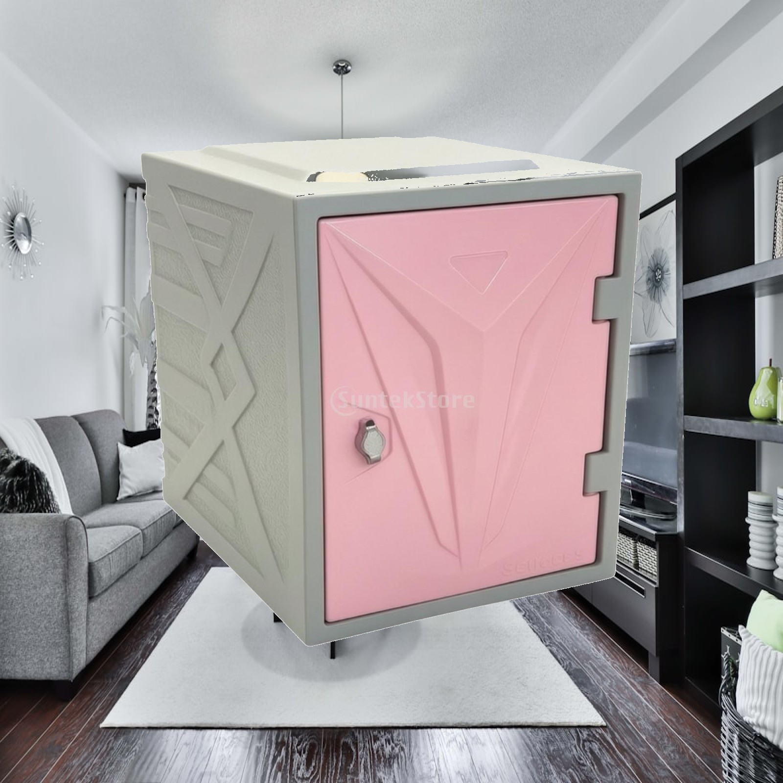 幾何学模様の収納キャビネット、ロック可能な扉付きコンパクトキ - Bedroom Furniture のレビューと価格