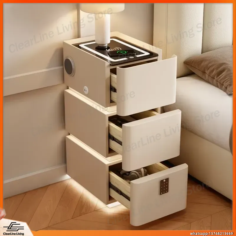 超薄型フローティングナイトスタンド3段式無垢材ベッドサイドテ - Floating Nightstand With Led Light のレビューと価格